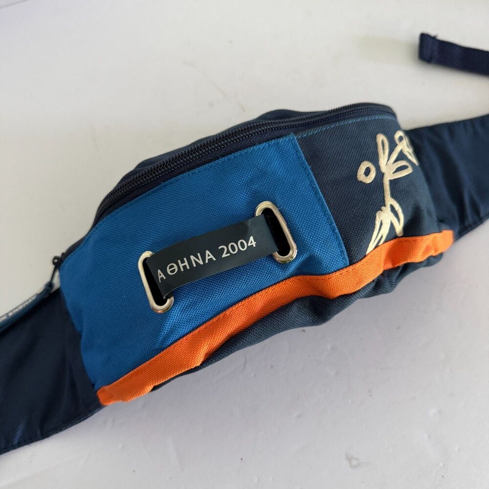 2004 Olympics Athens Fanny Pack Official Souvenir Blue & Orange